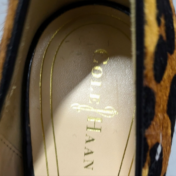 Cole Haan Chelsea Black Heel Pump Woodbury Ocelot Print Haircalf Pump. - Picture 8 of 8